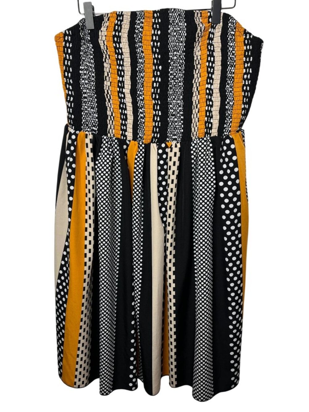 Shein Curve Dress 2XL Strapless Smocked Polka Dot Sundress